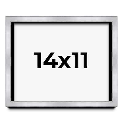 14x11 Shadow Box Frame Silver | 1.375 Inches Deep Real Wood