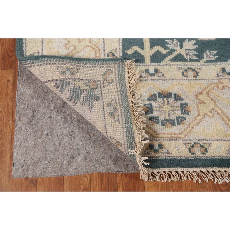 Green Oushak Indian Runner Rug Handmade Wool Carpet - 6'0" x 17'9"