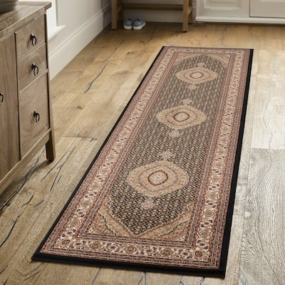 Black 2 ft. 7 in. x 9 ft. 10 in. Area Rug - 10' x 3'