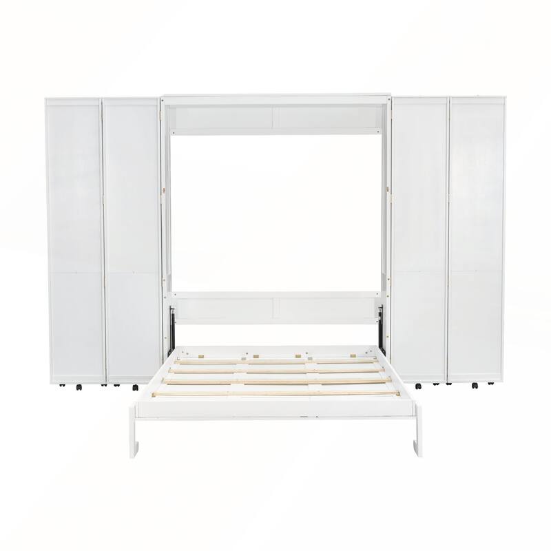 Queen Murphy Bed Wall Bed with Storage Doors