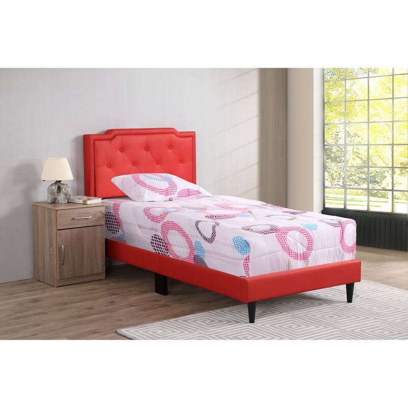 Carson Carrington Valsnas Adjustable Tufted Faux Leather Panel Bed