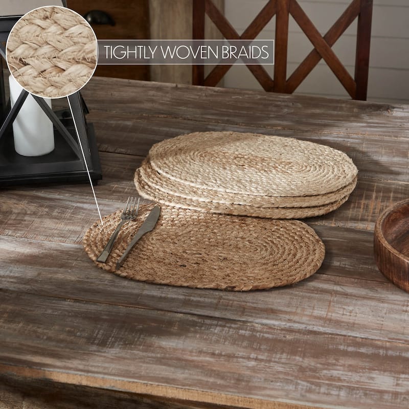 Natural Jute Placemat Set of 4 10x15 - Set of 2 - 10x15 - Tan