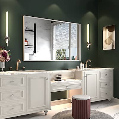 40x30inch Glossy Wall-Mounted Beveled Mirror,Square Angle Metal Frame Wall Mounted Mirrors For Wall(Horizontal & Vertical)