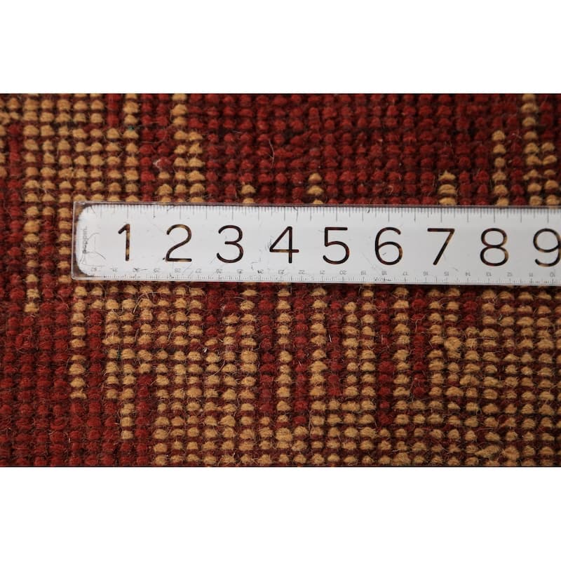Hand Knotted Oriental 100% Wool Carpet Modern Geometric Red Moroccan Area Rug - 9' 7'' X 7' 11''