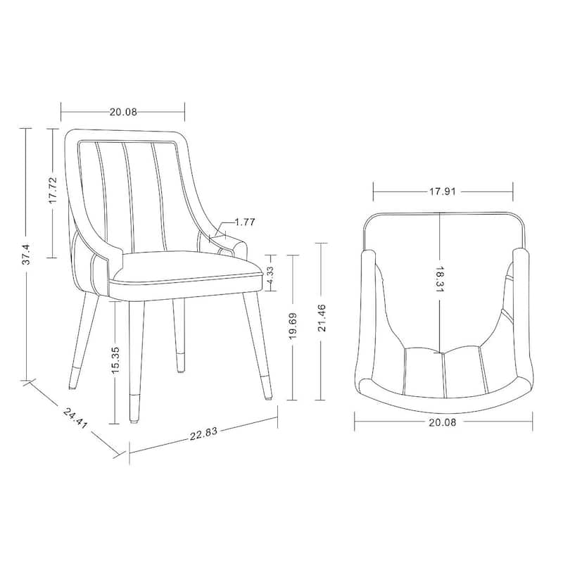 Manhattan Comfort Modern Eda Velvet Dining Chair