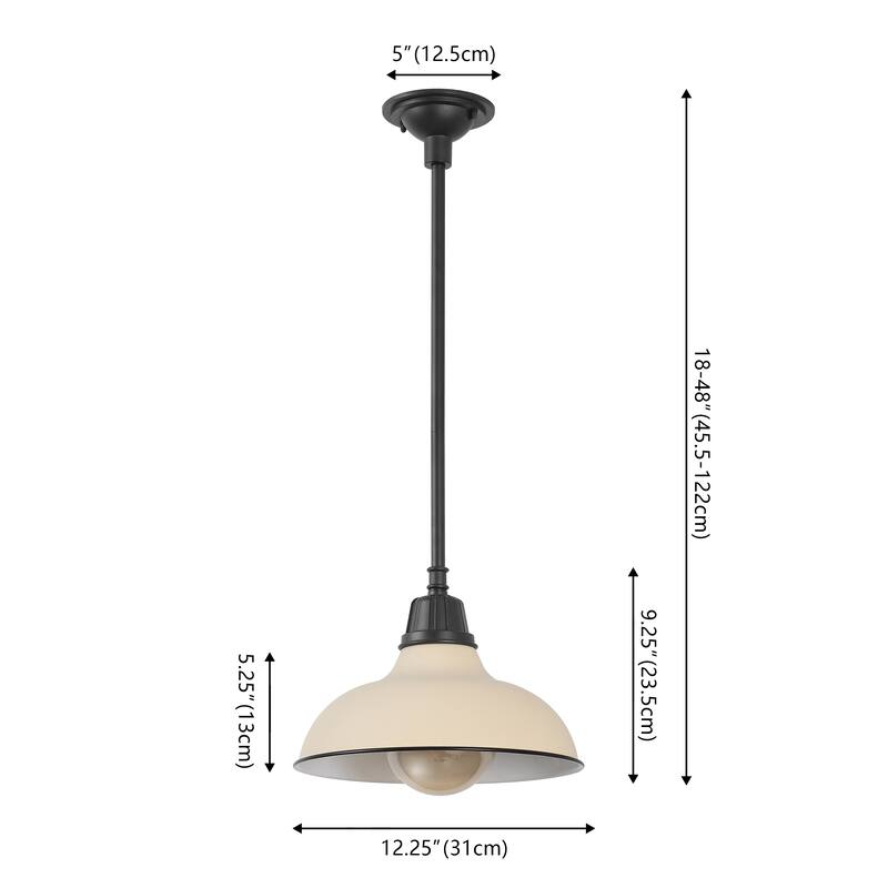 12.25" 1-Light Indoor/Outdoor Iron LED Pendant, by JONATHAN Y - 12.25