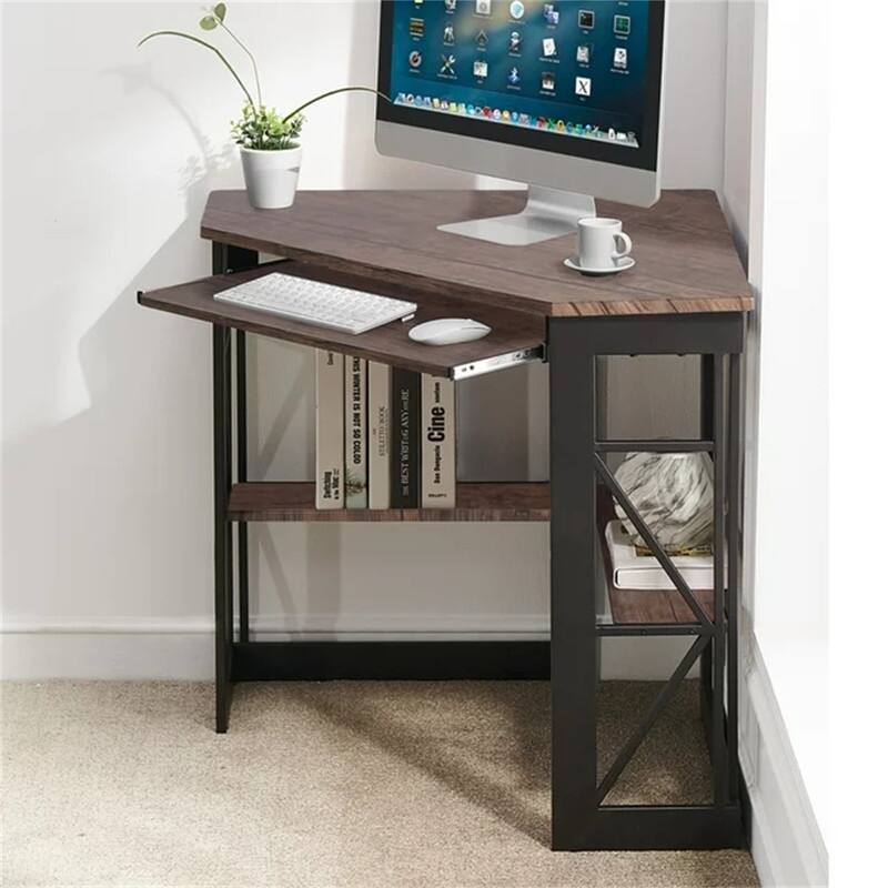 Corner Computer Desk with Keyboard Tray