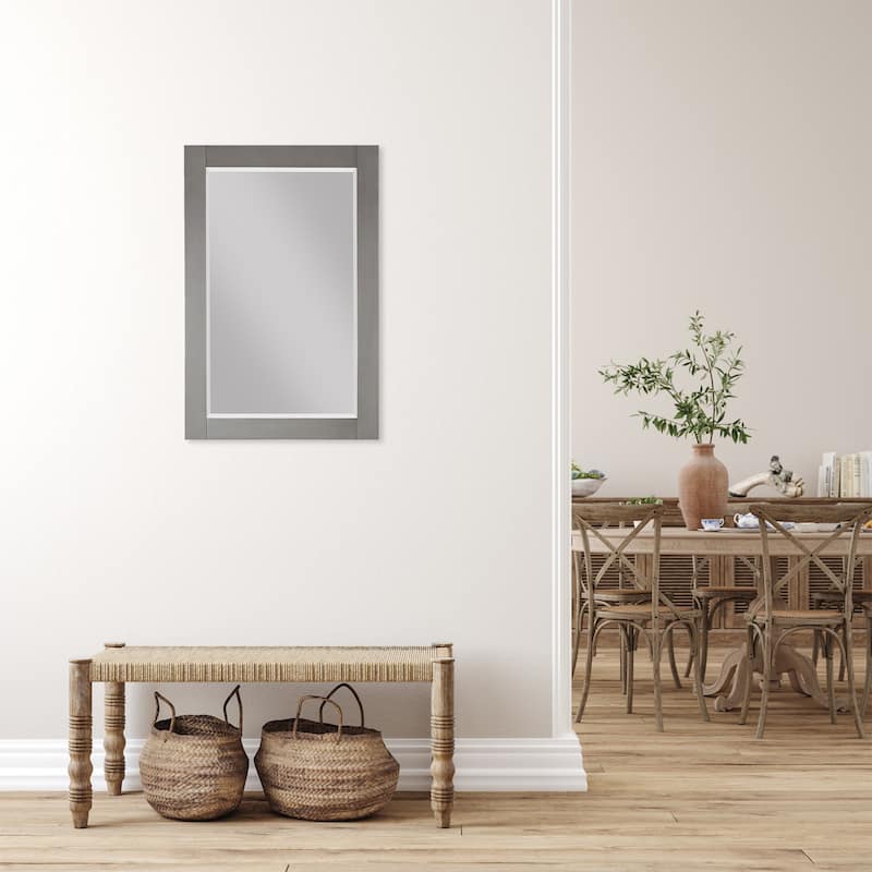 Altair Ivy Rectangular Bathroom Wood Framed Wall Mirror