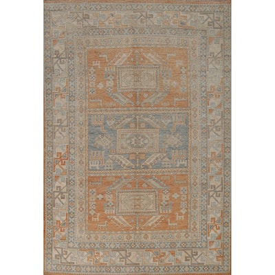 Vegetable Dye Tribal Oushak Turkish Area Rug Hand-Knotted Wool Carpet - 5'9" x 8'3"