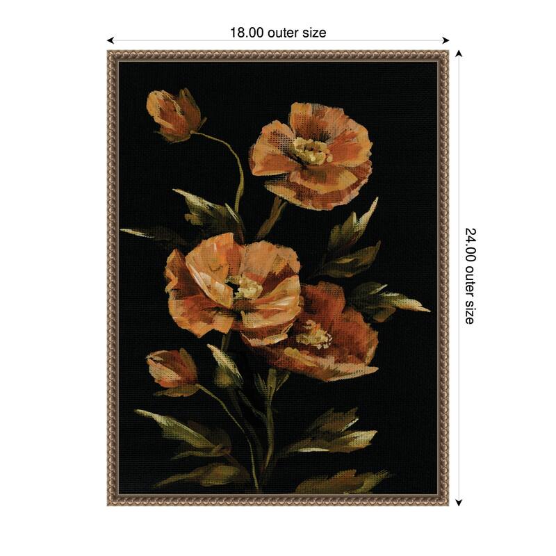 Kate and Laurel Sylvie Moody Floral 6 Framed Canvas by Annie Quigley
