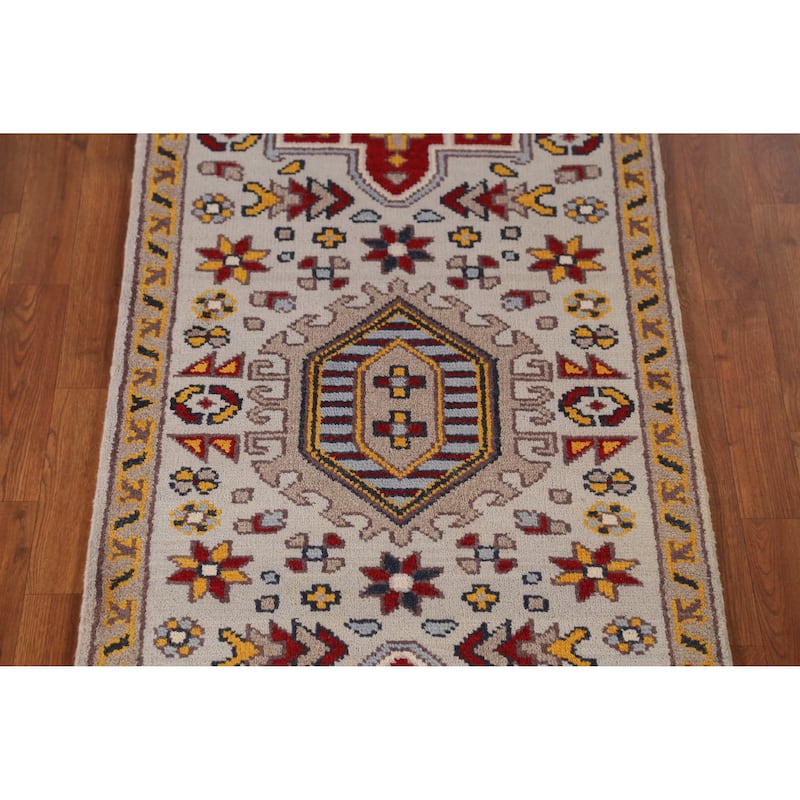 Heriz Serapi Indian Runner Rug Hand-Knotted Wool Carpet - 2'8" x 8'0"