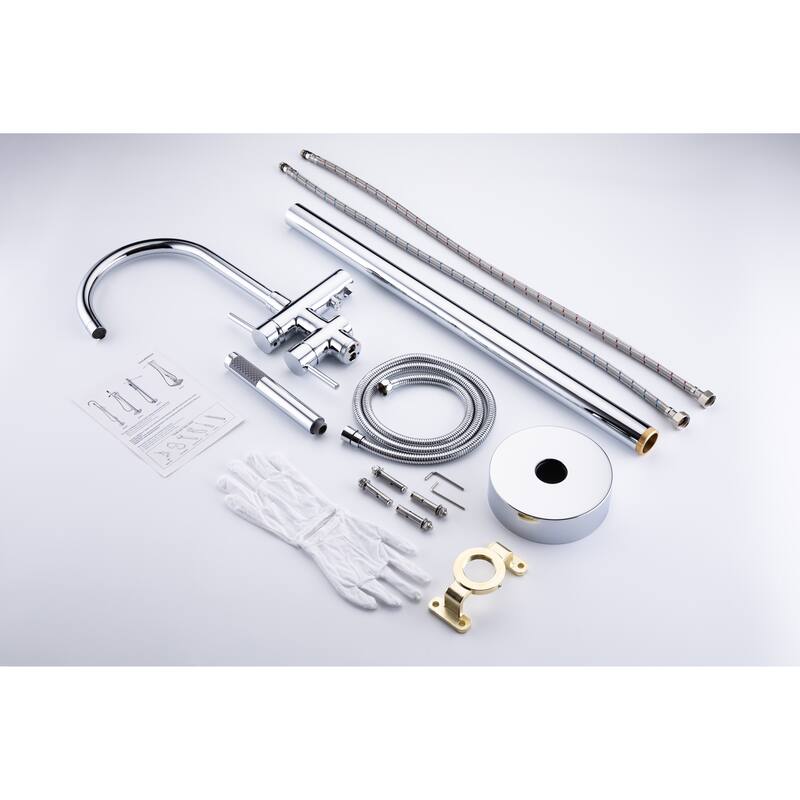 Single Handle Floor Mounted Tub Faucet Chrome