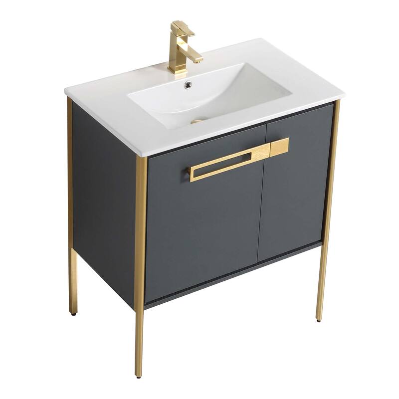 Fine Fixtures Oakville Bathroom Vanity with White Ceramic Sink