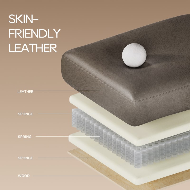 Premium Leather Swivel Recliner Chair with Rocking Motion Wide Seat Thick Cushioned Back