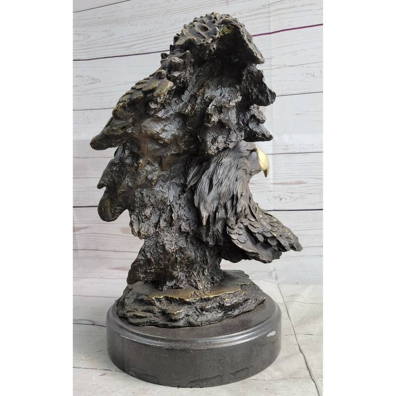 Hand Made Original Miguel Lopez Milo Double Eagle Bronze Sculpture Statue Gift