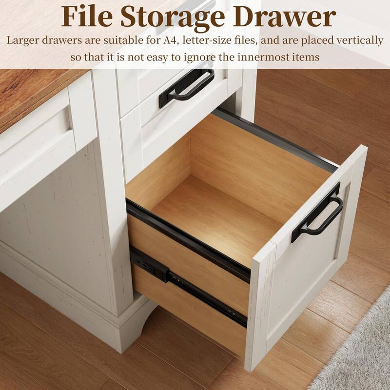 Farmhouse Executive Desks, Wood Computer Writing Desk for home office