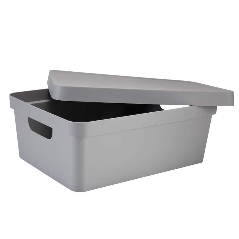 Simplify Medium Vinto Storage Box with Lid in Charcoal