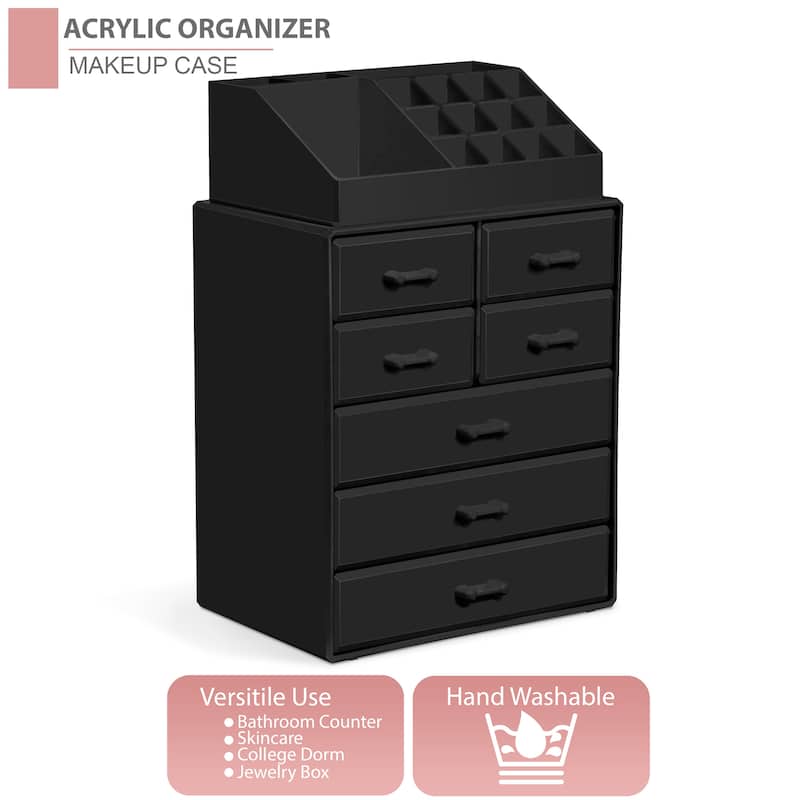 Sorbus Makeup Organizer with Brush Holder and Cosmetic Storage Drawers - 9.25" L x 6.25" W x 14.25" H