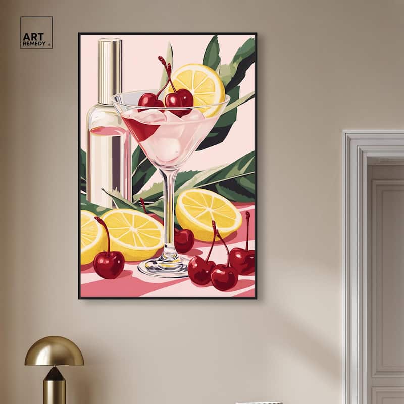 Cherry Lemon Drink Canvas by Art Remedy