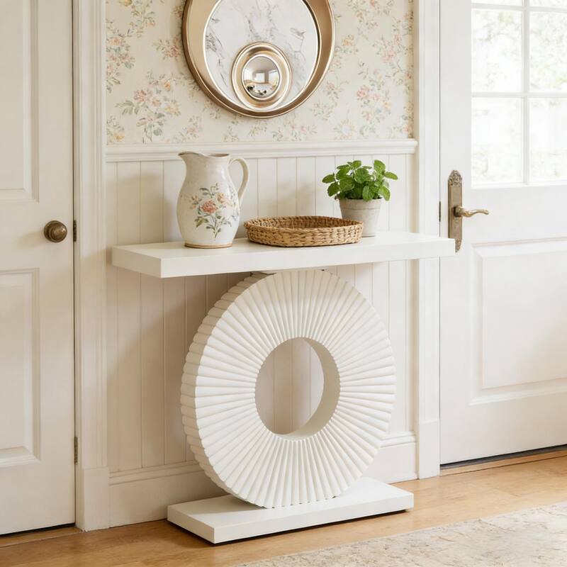 Elegant Entryway Table, Sturdy Hall Table, Versatile Console Table - White