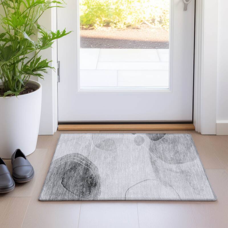 Bera Modern Art-Inspired Weather Resistant Blended Style Outdoor Rug