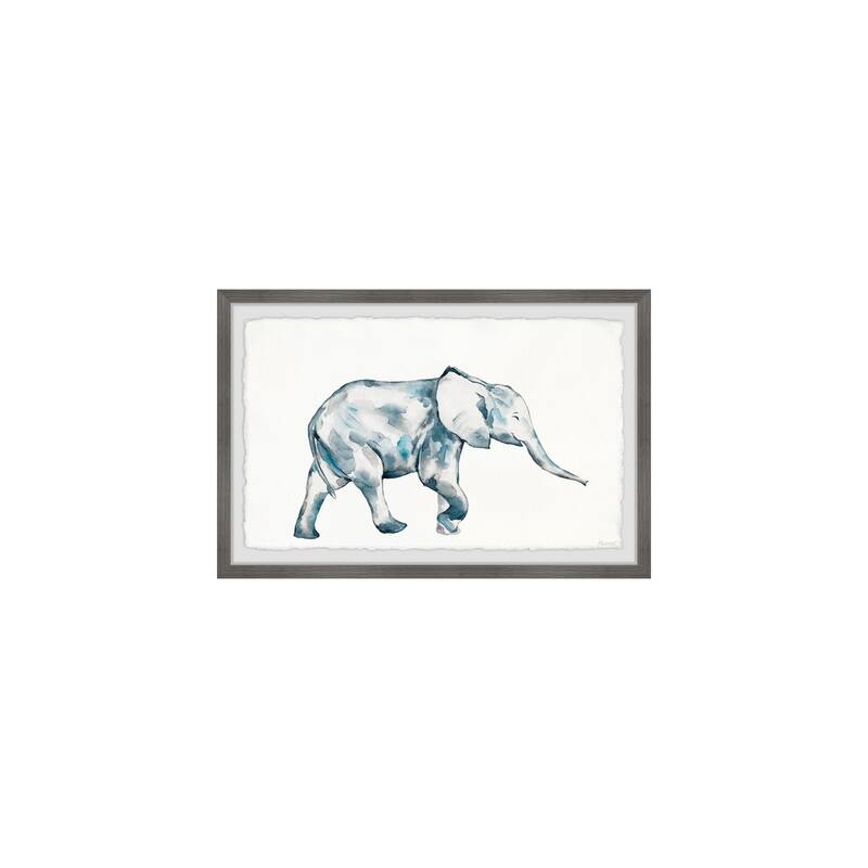 Beachy Elephant Wall Art Print Framed Canvas Painting for Living Room Decor 30x20