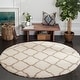 preview thumbnail 76 of 145, SAFAVIEH Hudson Shag Ariola Trellis 2-inch Thick Rug 3' Round - Ivory/Beige