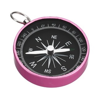 Pocket Compass Outdoors Navigation Compass with Key Ring Pink