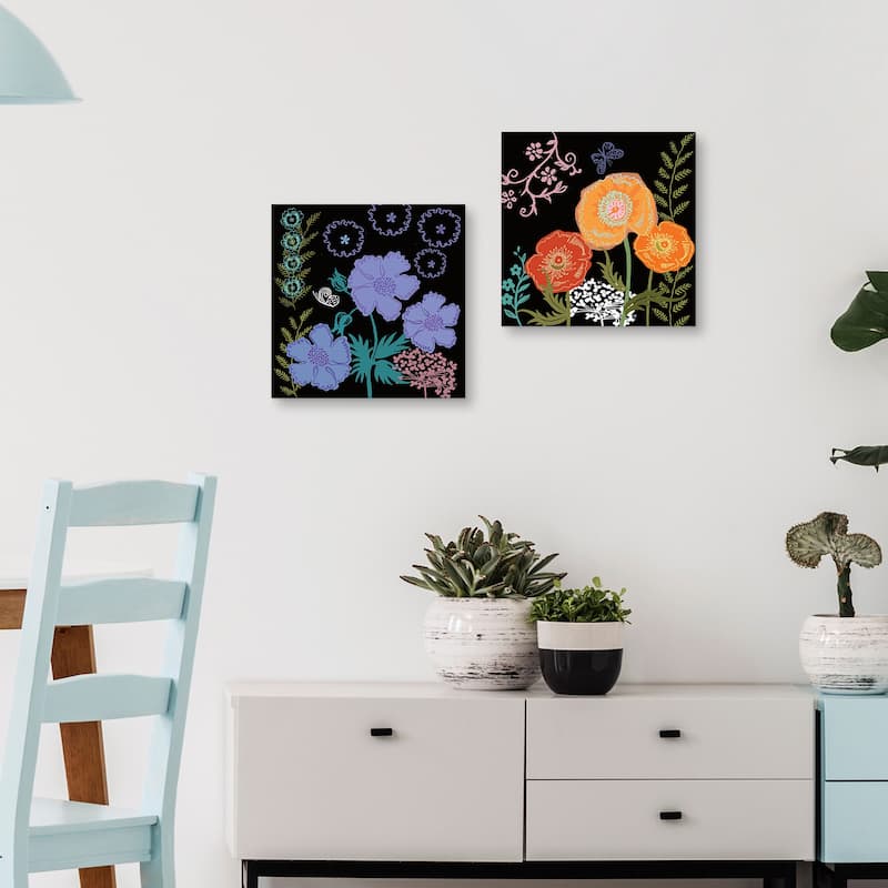 Flowers 3 & flowers 5 by Maret Hensick Canvas Art Prints