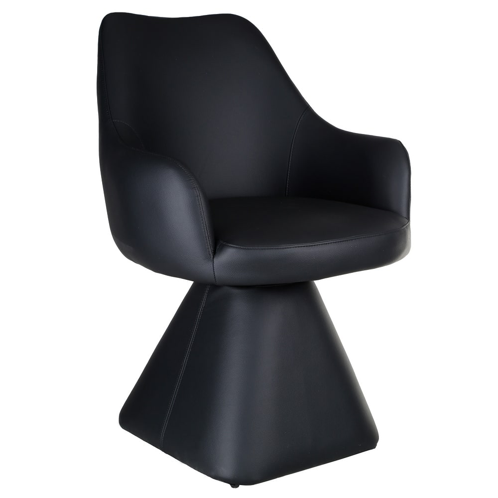 Contemporary Faux Leather Dining/Accent Chair with Swivel