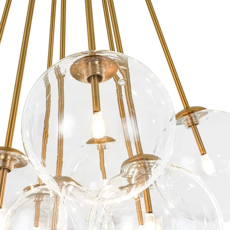 Glam 11-Light Dimmable Glass Bubble Sputnik Semi-flush Mount - N/A