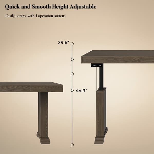 dimension image slide 0 of 2, Electric Standing Desk with Memory Control, Adjustable Height Sit Stand Desk, Computer Desk, Home Office Workstation