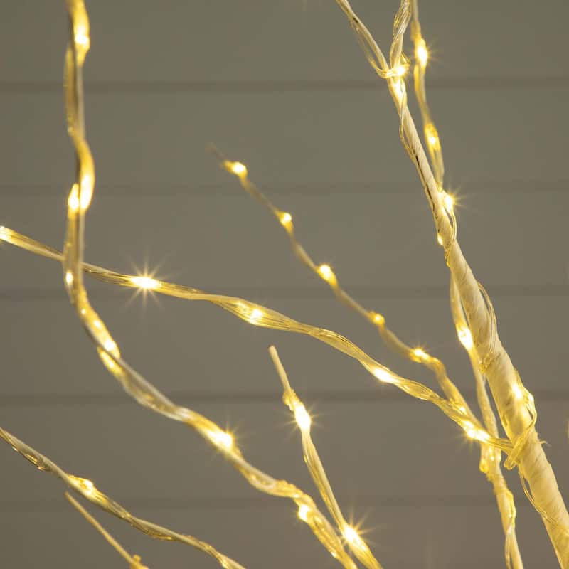 Pre-Lit Birch Artificial Christmas Tree - 5' - Warm White LED Lights