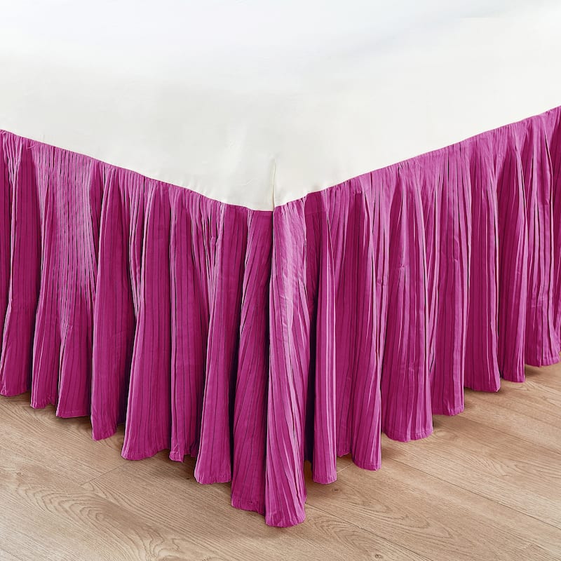 Serenta Pleated Bedskirt 18" Drop - King - spring crocus