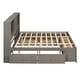 preview thumbnail 17 of 16, King Size Platform Bed with Storage Headboard and 8 Drawers, White