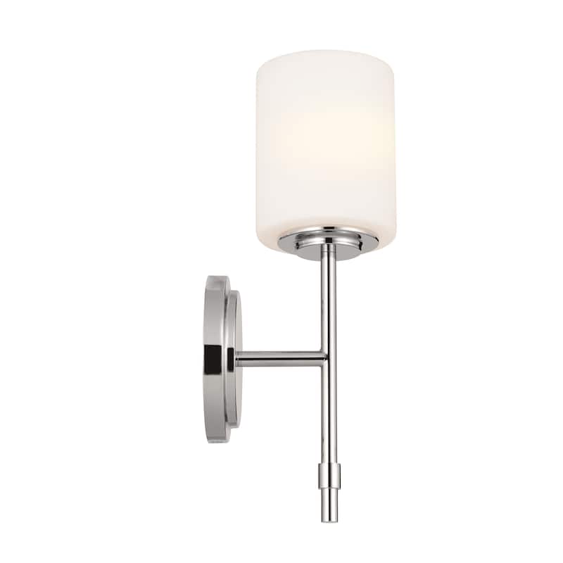 Kichler Lighting Ali 1-Light Polished Nickel Wall Sconce with Glass Shade - 14.5 in