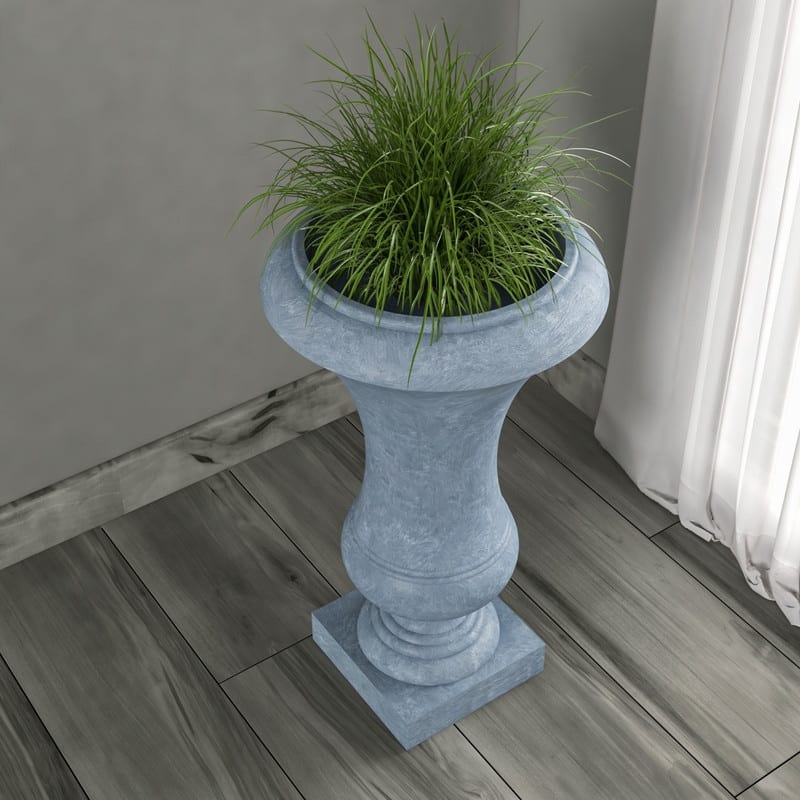 Daisy Modern Stylish Fiberstone and MgO Clay Floor Planter with Drainage Holes for Indoor Outdoor Home Yard Patio Decor