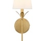 preview thumbnail 9 of 10, Broche 1 Light Antique Gold Wall Mount - 6"W x 21"H x 7.25"D