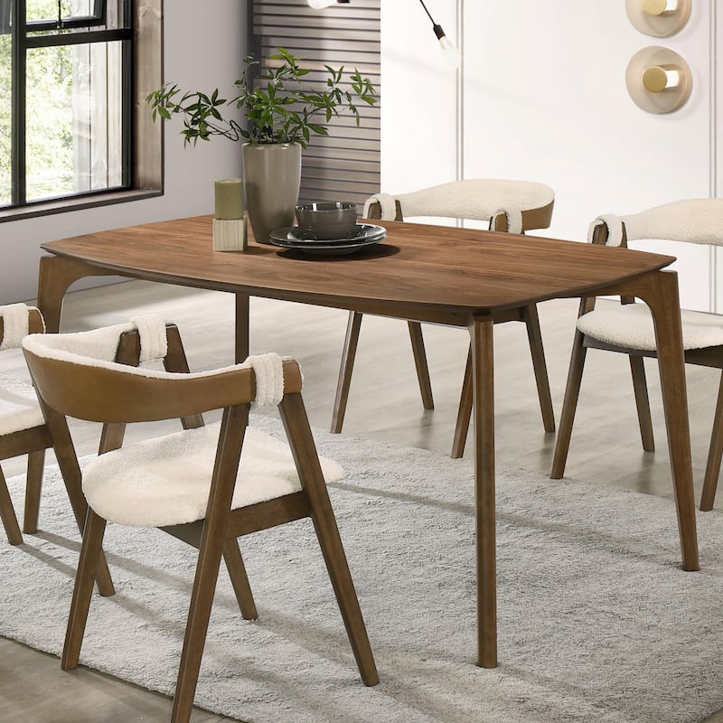Furniture of America Lantel Mid-Century Modern Walnut 59-inch Wood Dining Table
