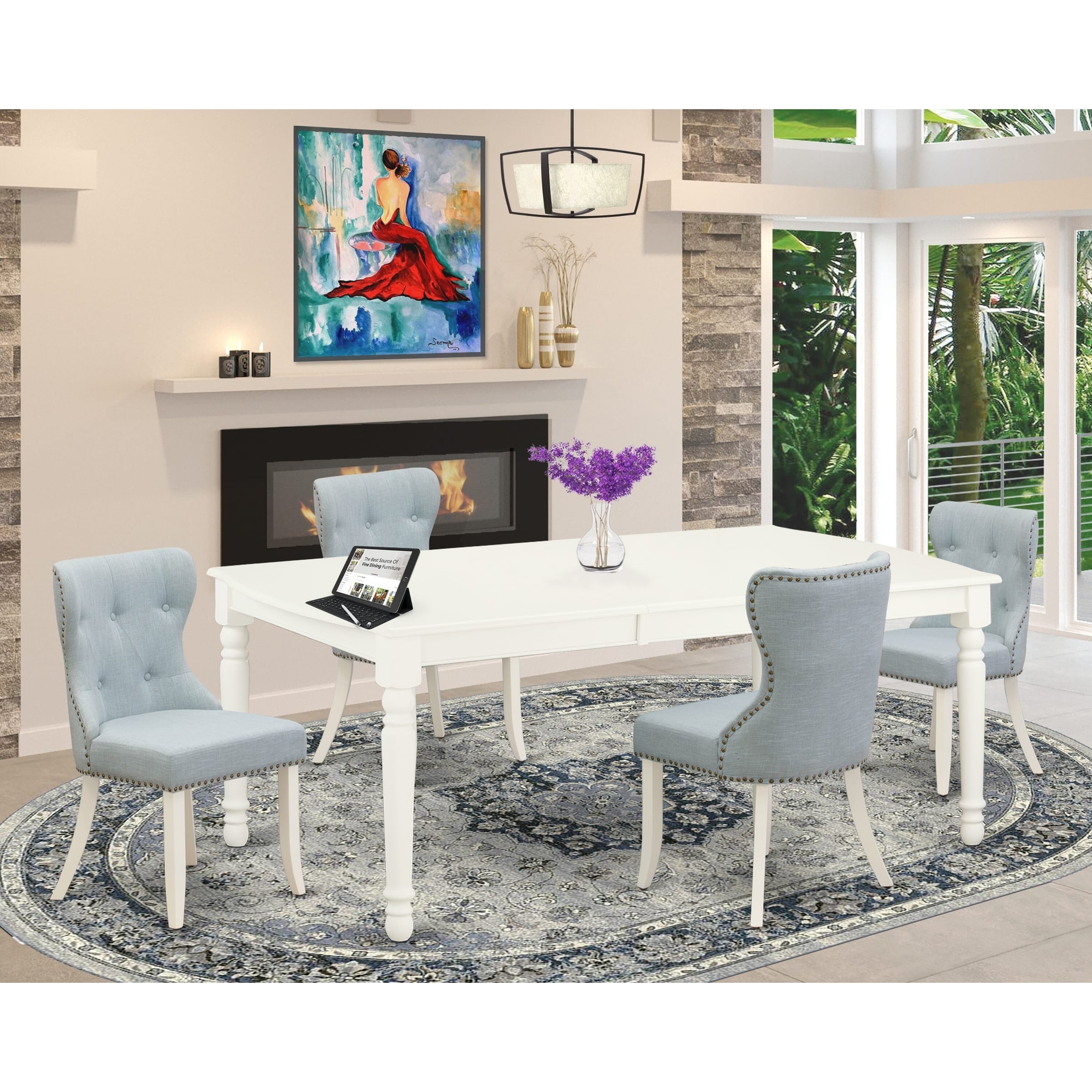 Baby blue shop dining chairs