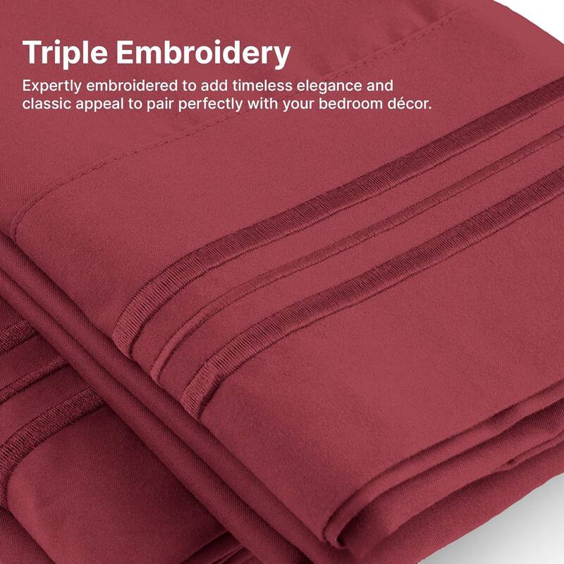 CGK Linens 6 Piece Extra Deep Pocket Microfiber Hotel Luxury Bed Sheets Set