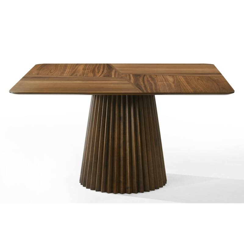 Modrest Platte Mid-Century Modern Walnut Square Dining Table