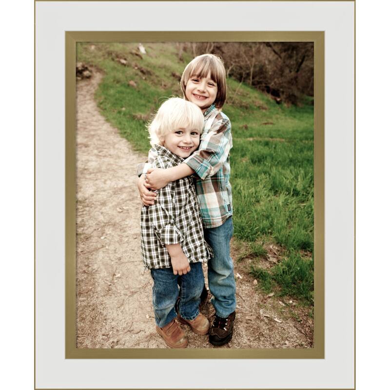 Eva Black Silver Narrow Framed Picture Frame, Photo Frame - 11x14 - Eva White Gold Narrow
