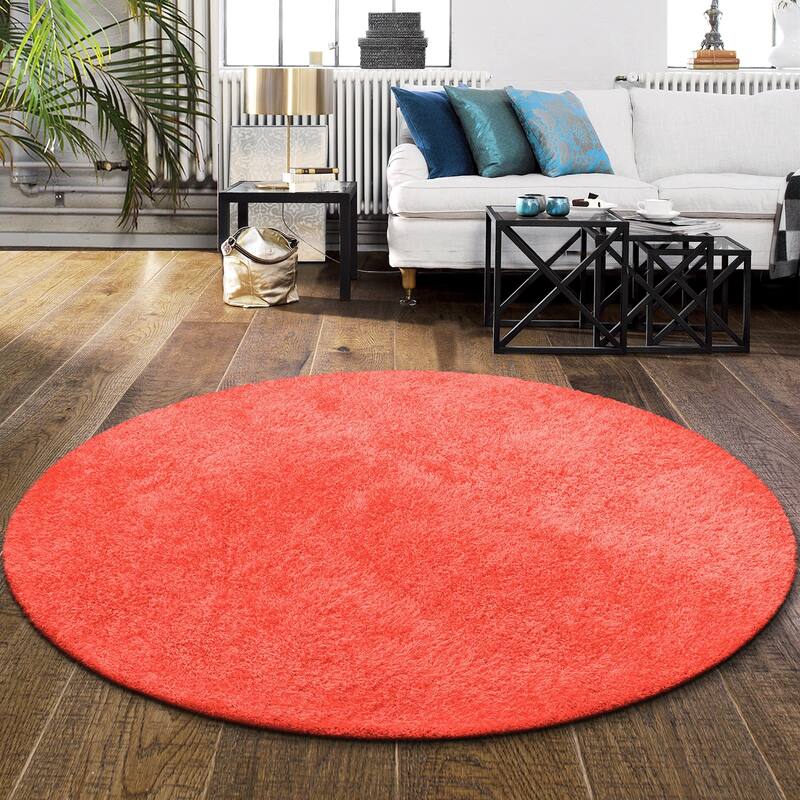 Superior Hand-tufted Plush Solid Shag Indoor Area Rug