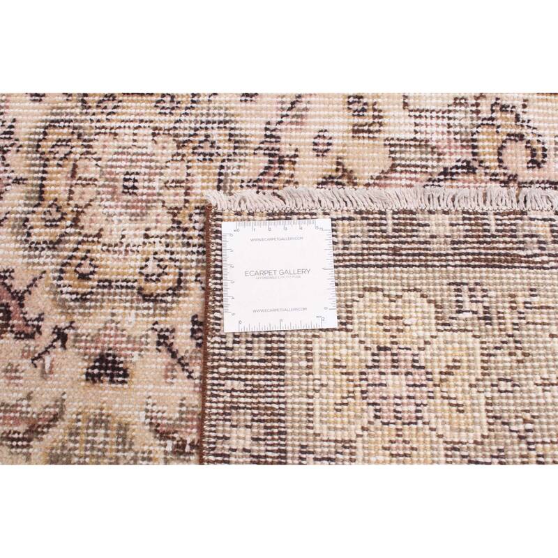 ECARPETGALLERY Hand-knotted Melis Vintage Ivory Wool Rug - 5'5 x 8'11
