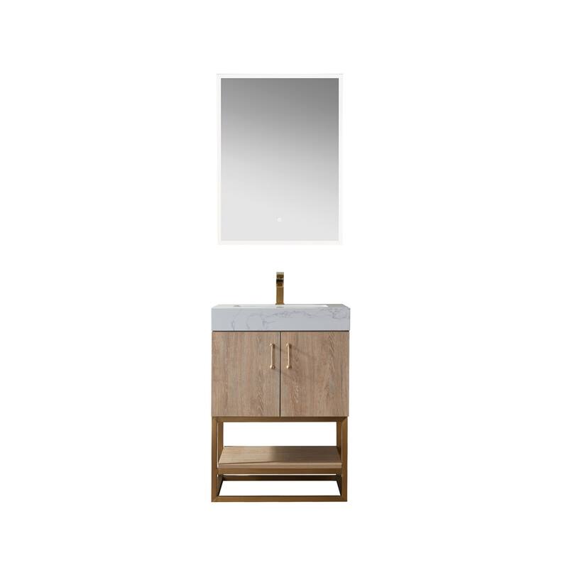 Miseno MV789024 Alistair 24" Free Standing Single Basin Vanity Set - North American Oak