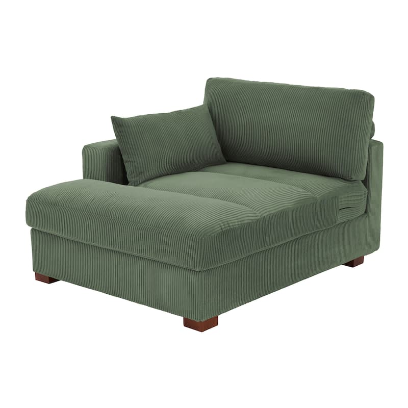 Modern Corduroy L-Shaped Sofa Chaise Lounge Couch