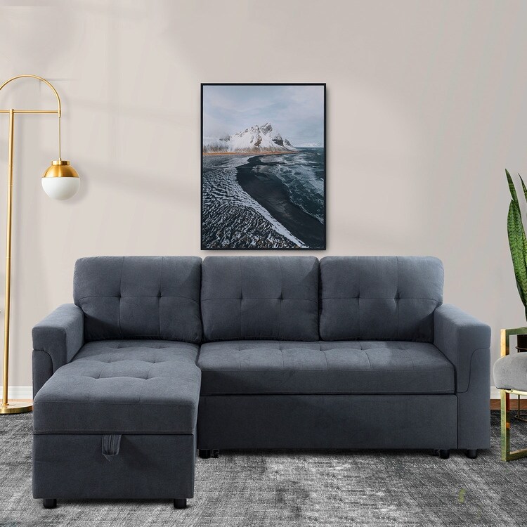 Perry Modern Reversible Sectional Sofa with Storage Chaise Pullout Sleeper Sofa Couch Bed for Living Room On Sale Bed Bath Beyond 37753800