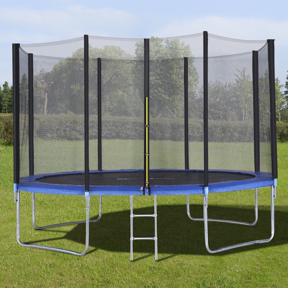 New 12FT Trampoline Combo Bounce Jump Safety Enclosure Net w//Spring Pad Ladder