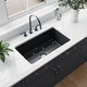preview thumbnail 17 of 30, DeerValley Glen 32" x 19" Fireclay Rectangular Undermount Kitchen Sink Black